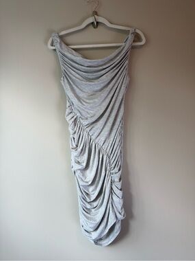 FP Beach Grey Ruched Bodycon Midi Dress One Shoulder | NWOT No Size Tag